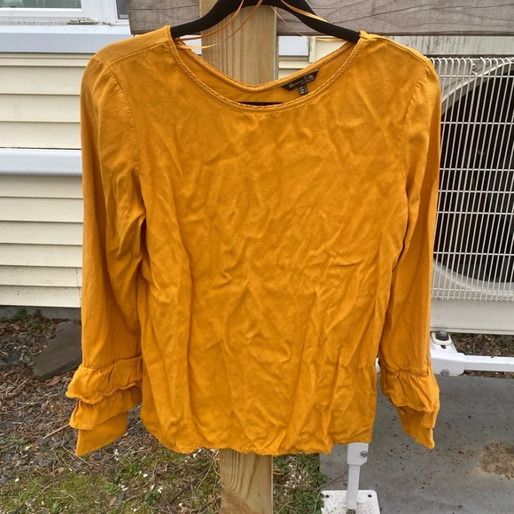 Massimo Dutti Mustard Blouse | Size L - Picture 4 of 9